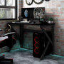 Voir la diapositive 1 : VIDAXL Bureau de jeu avec pieds en forme de K Noir 90x60x75 cm