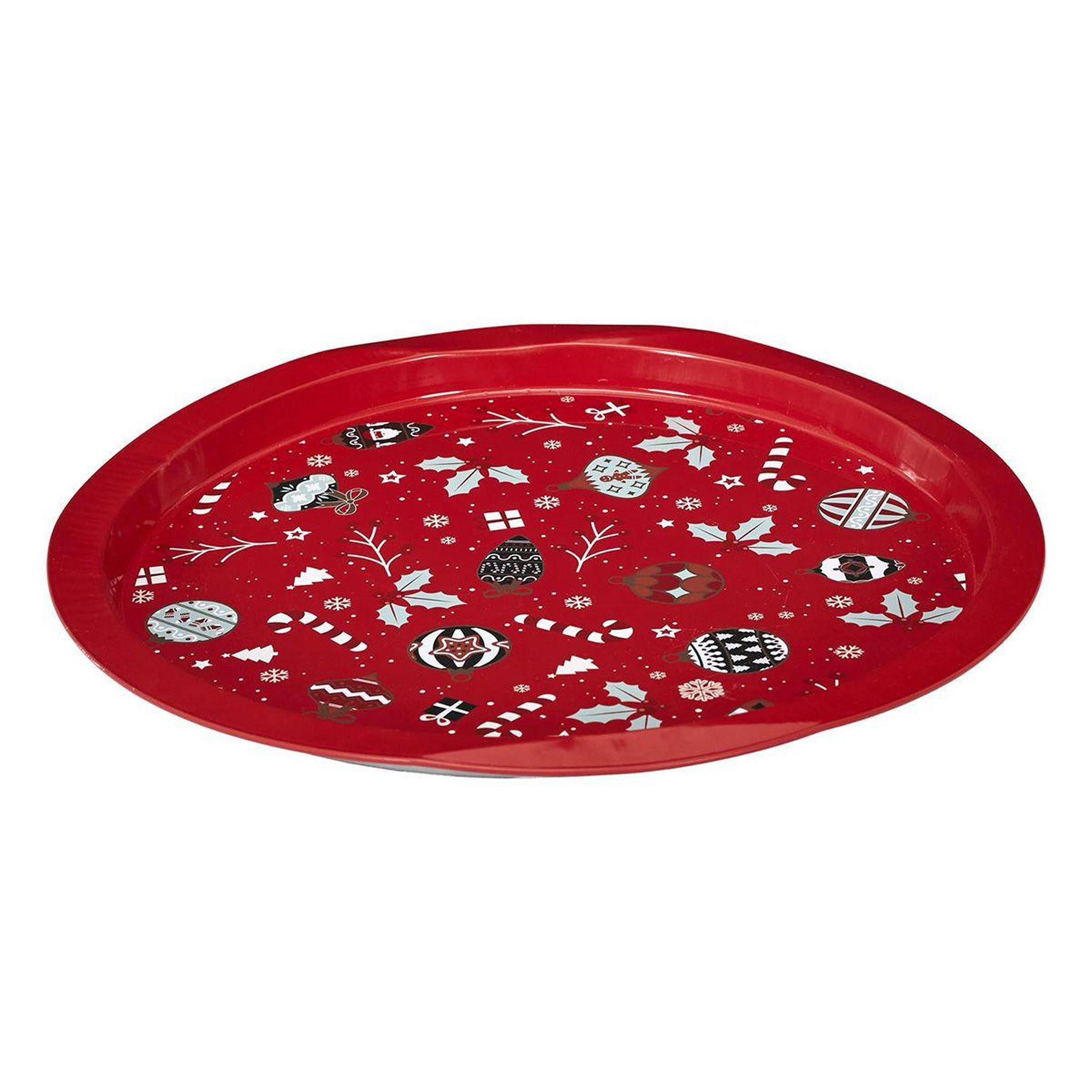 The Home Deco Factory Plateau de service  noël magique  32cm rouge