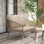 Voir la diapositive 2 : OUTSUNNY Canapé de jardin 2 places style bohème chic avec coussins assise dossier acier résine filaire grège