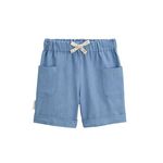 Petit Béguin Short enfant en toile de coton Kanha. Coloris disponibles : Bleu