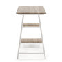 Voir la diapositive 4 : VS VENTA-STOCK Bureau Lisboa Blanc, Table pour PC, Style Industriel, 105 cm Longueur