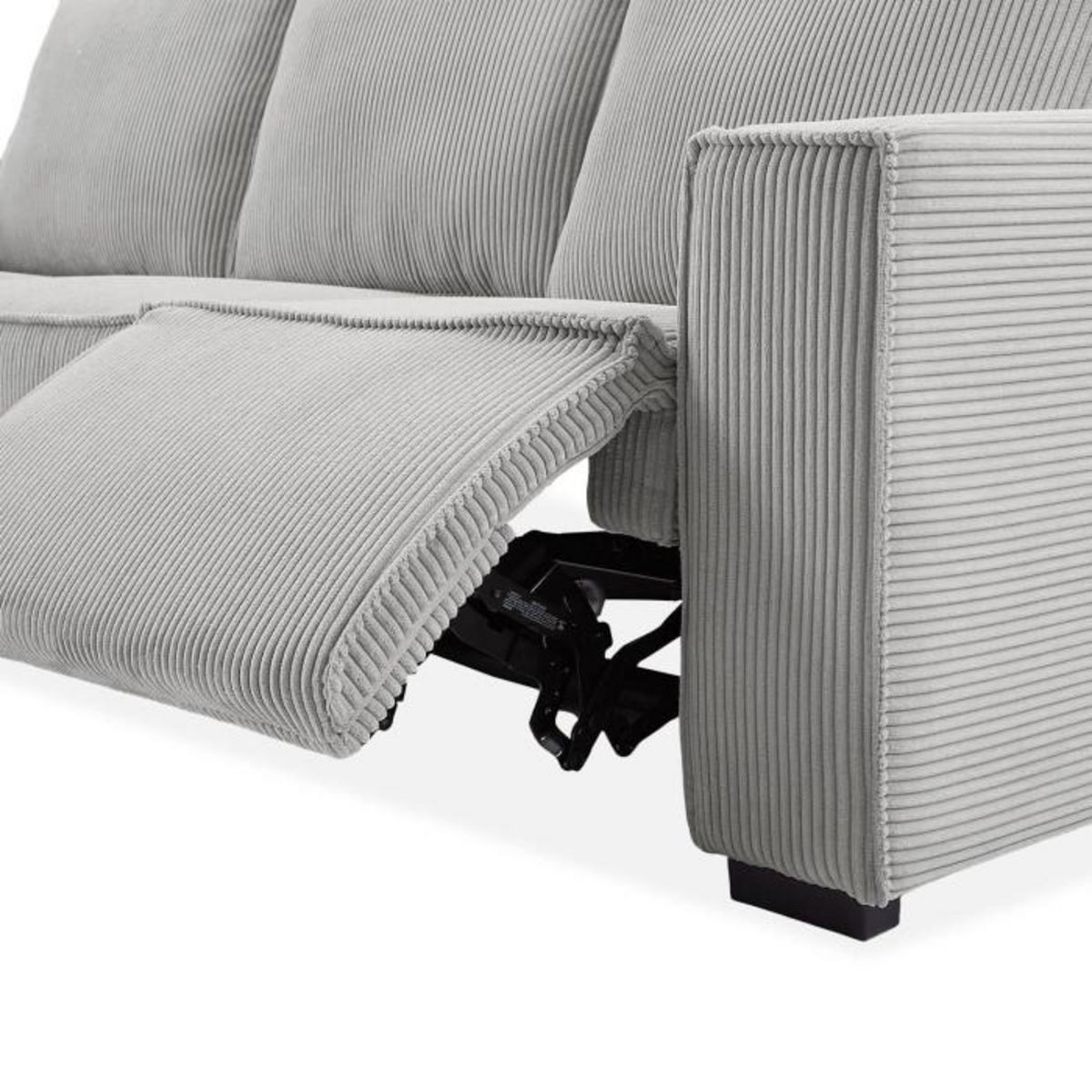 Paris Prix Canapé d'Angle Gauche Velours  Hollis  267cm Gris Clair