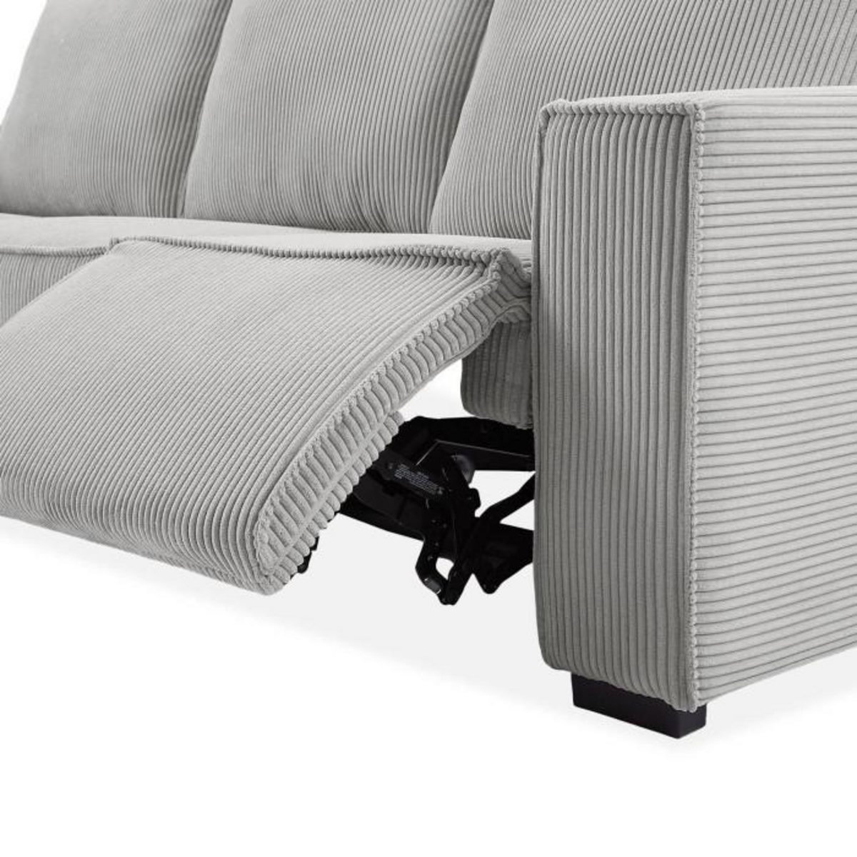 Paris Prix Canapé d'Angle Gauche Velours  Hollis  267cm Gris Clair