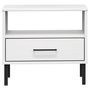 Voir la diapositive 4 : VIDAXL Table de chevet avec pieds en metal Blanc Bois pin massif OSLO
