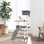 VIDAXL Arbre a chat avec griffoirs en sisal Gris clair 131 cm