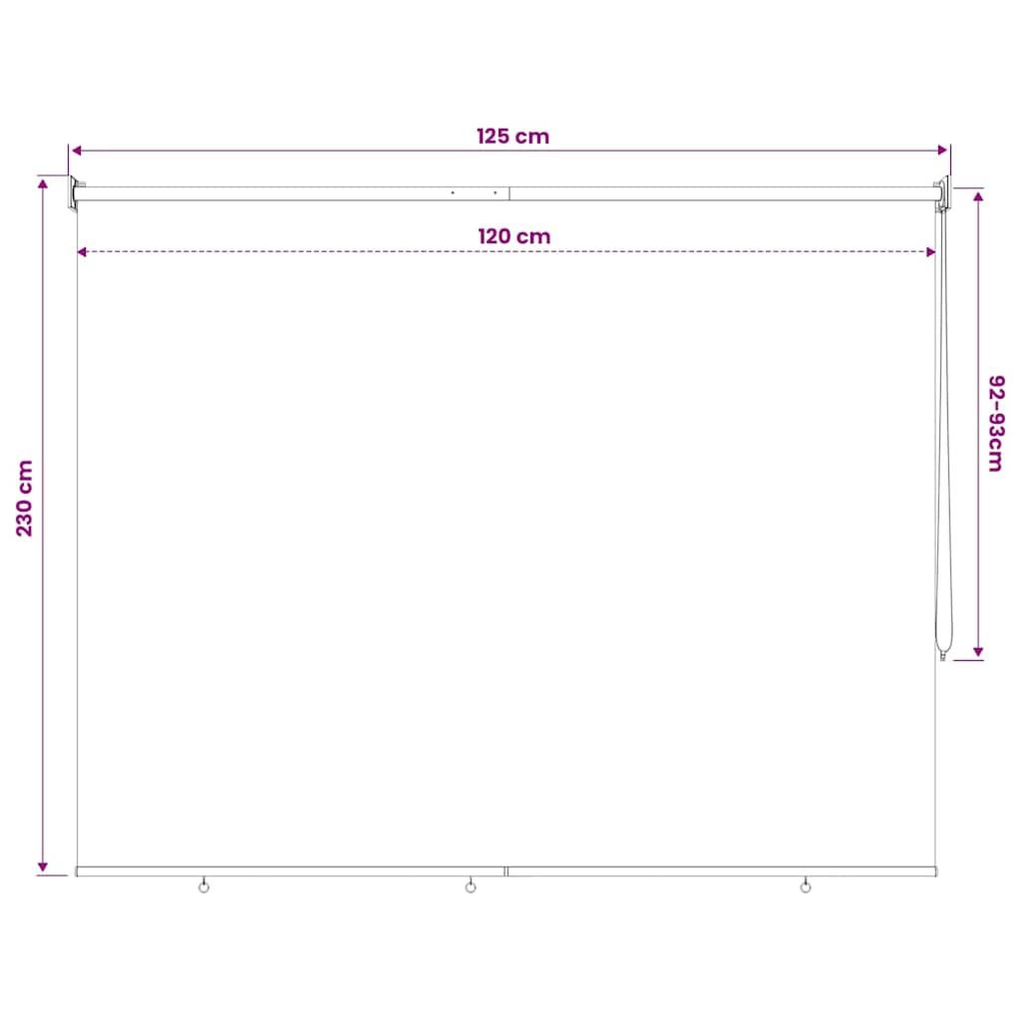 Voir la diapositive 6 : VIDAXL Store roulant d'exterieur 125 (l) x 230 (h) cm beige