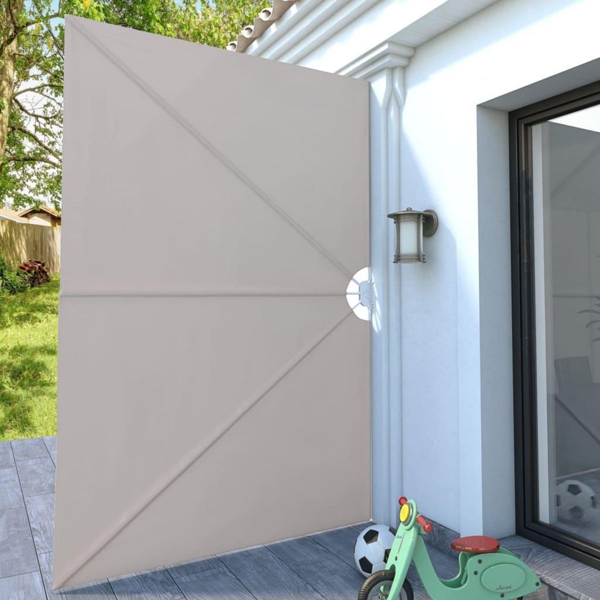 VIDAXL Auvent lateral pliable de terrasse Creme 300 x 200 cm