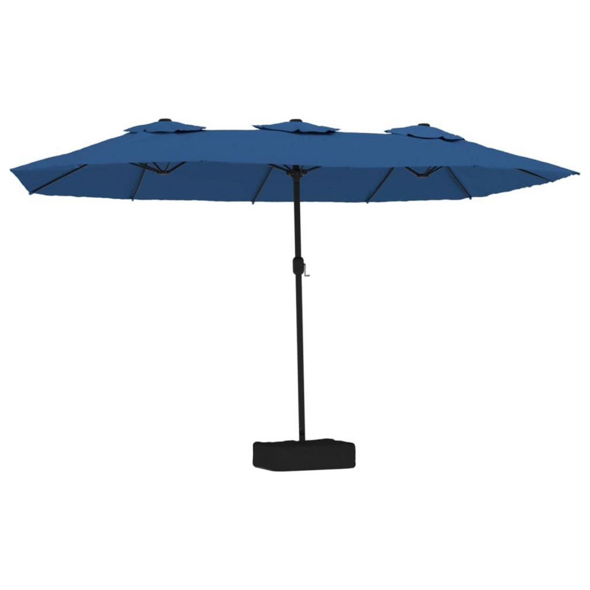 VIDAXL Parasol de jardin a double tete avec LED bleu azure 449x245 cm
