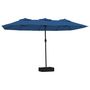 Voir la diapositive 2 : VIDAXL Parasol de jardin a double tete avec LED bleu azure 449x245 cm