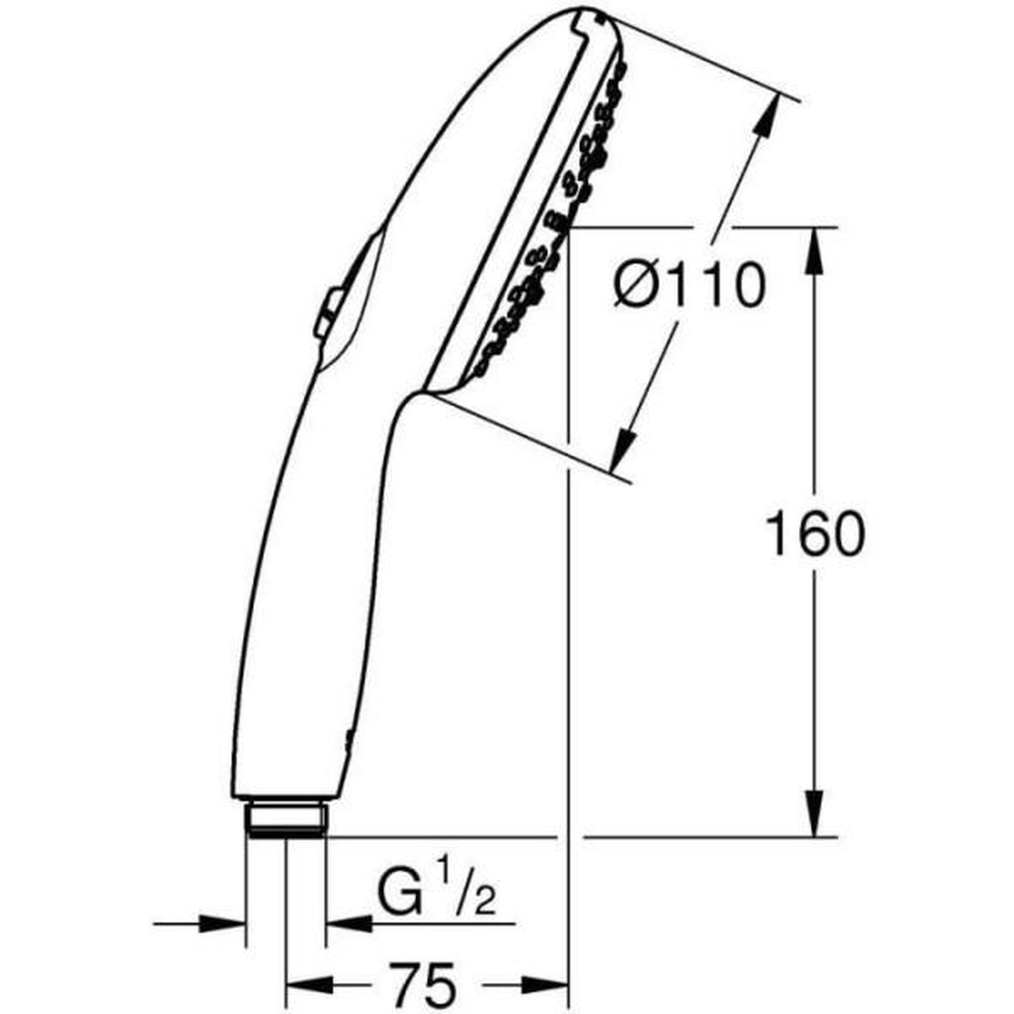 Voir la diapositive 3 : Grohe Pommeau de douche - grohe vitalio start 110 26031001 - 3 jets (pluie/stimulant/massage) - sélection facile - economie d'eau -ch