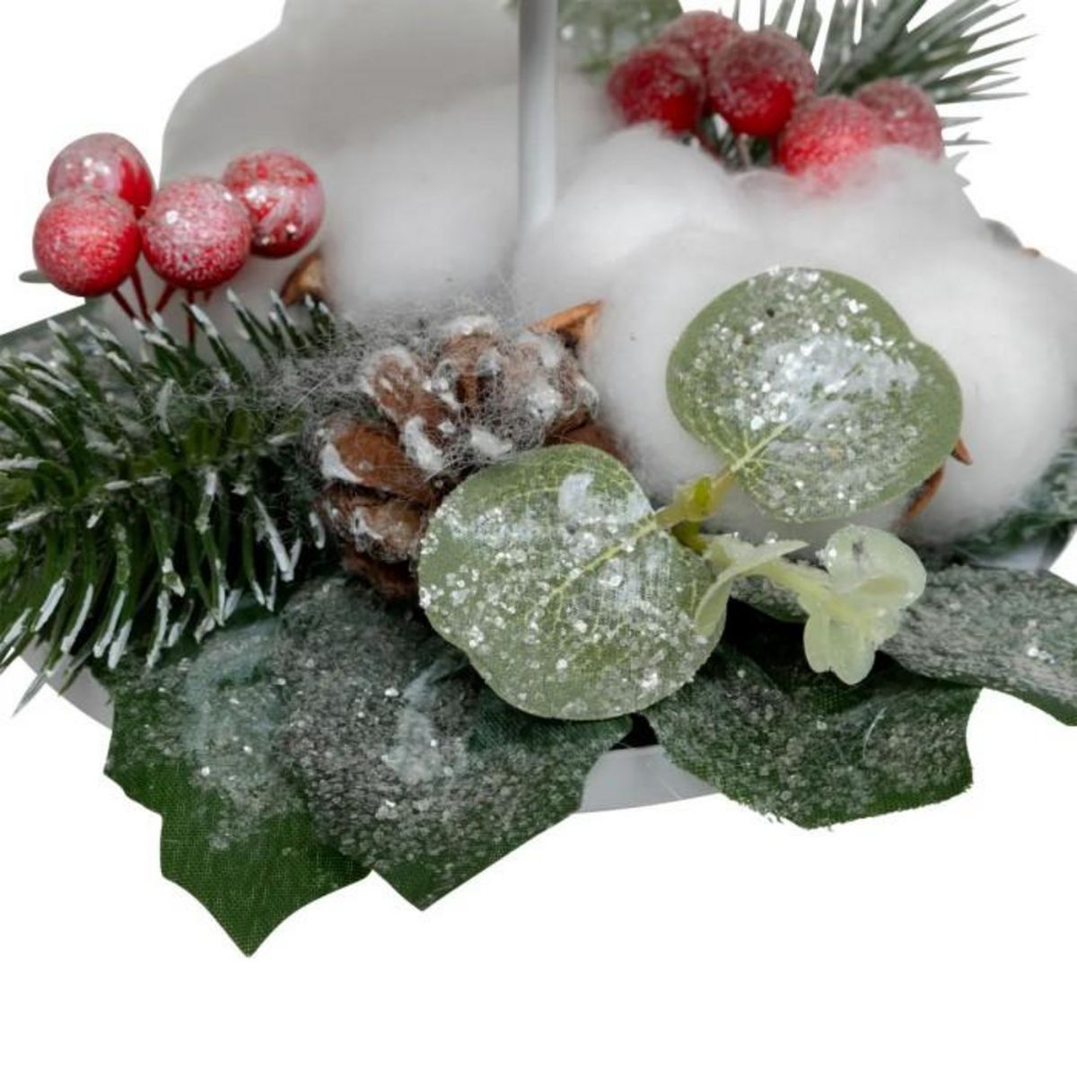 ATMOSPHERA Photophore Déco en Métal  Sapin de Noël  25cm Blanc