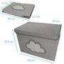 Voir la diapositive 2 : Monsieur Bébé Lot de 2 boites de rangement, coffre à jouets pour enfant avec couvercle - 50 x 35.5 x 35 cm - Gris Nuage