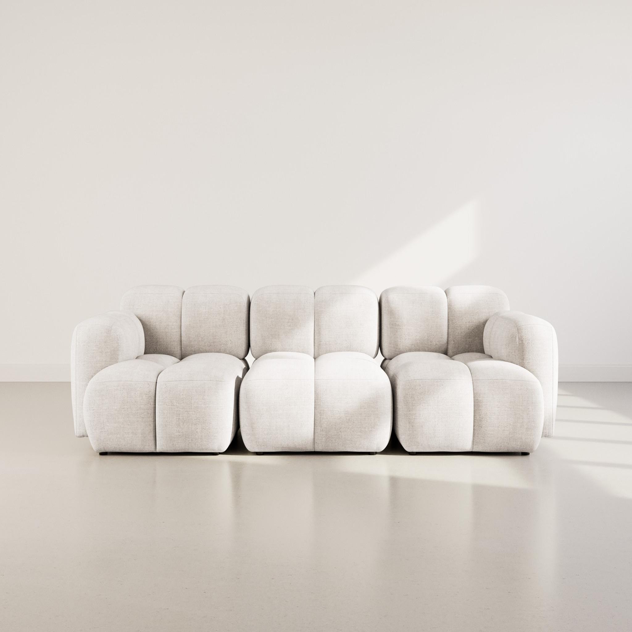 Voir la diapositive 2 : LISA DESIGN Grace - canapé modulable 3 places en velours texturé