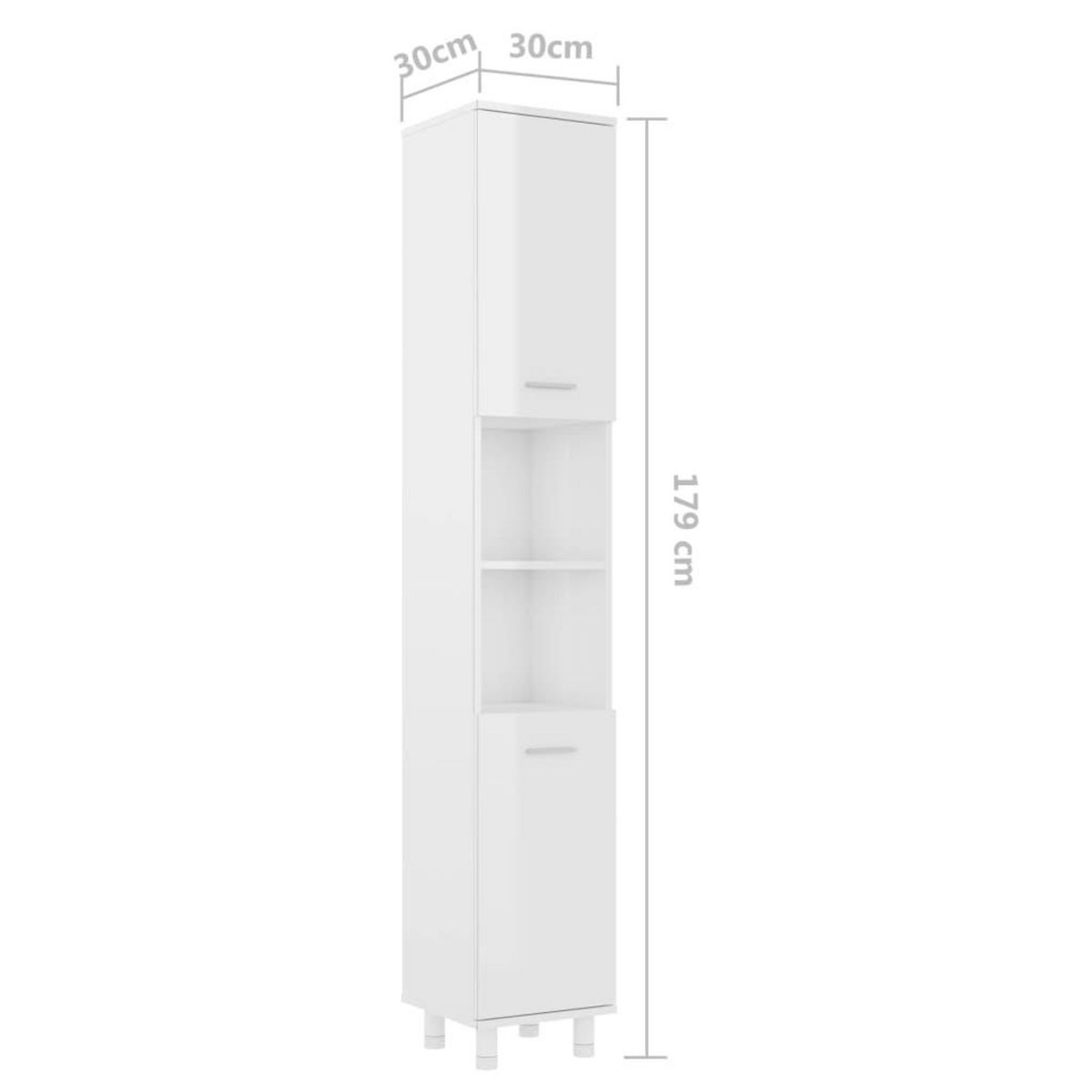 VIDAXL Armoire de salle de bain Blanc brillant Bois d'ingenierie