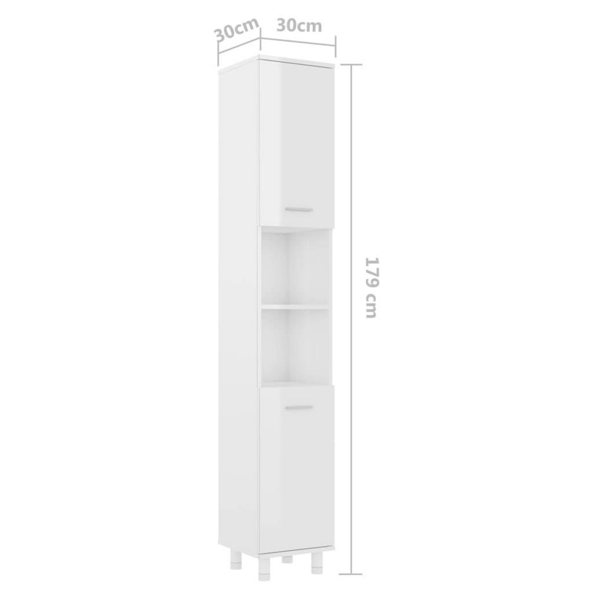 VIDAXL Armoire de salle de bain Blanc brillant Bois d'ingenierie