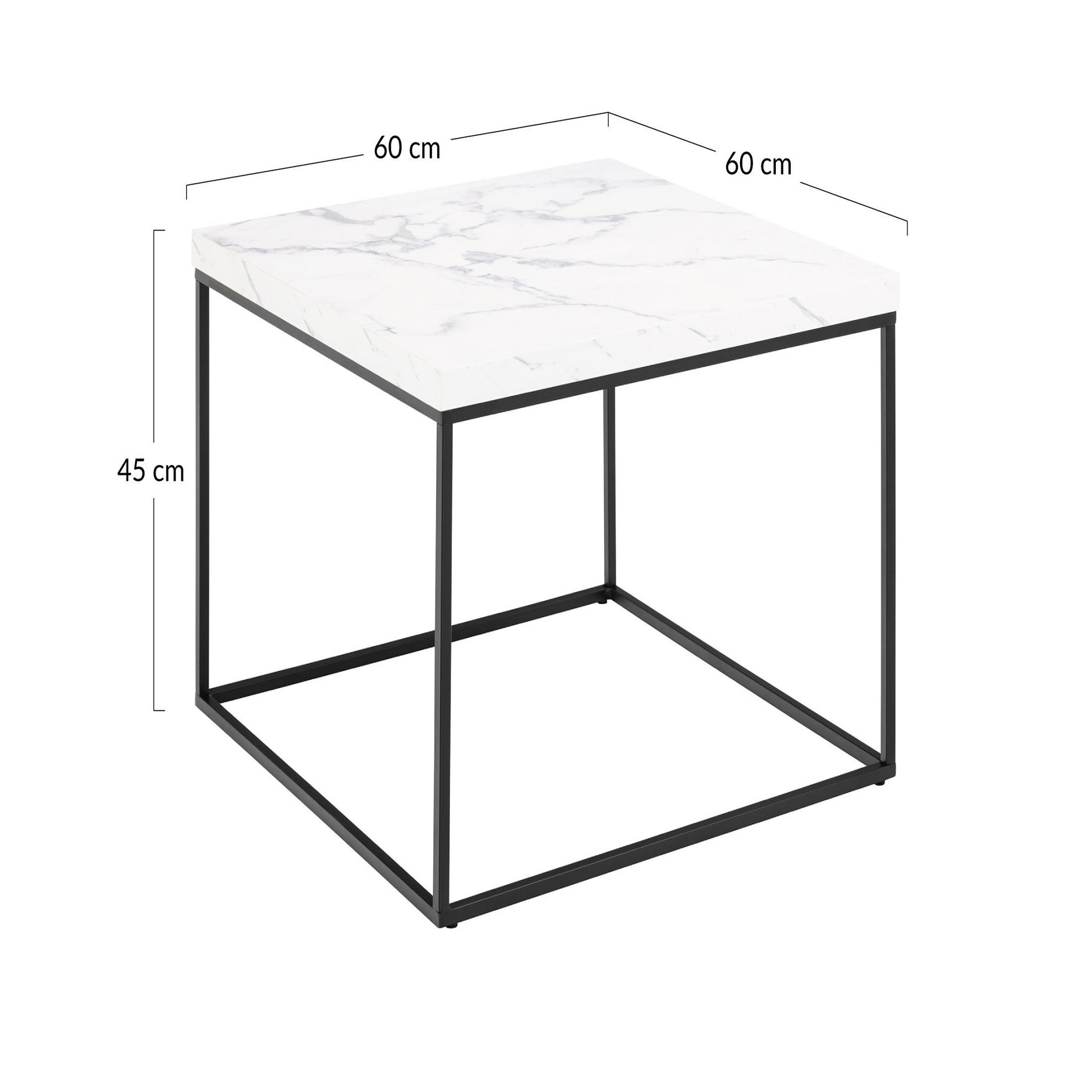 Voir la diapositive 6 : LISA DESIGN Alamosa - table basse - effet marbre blanc - 60 cm