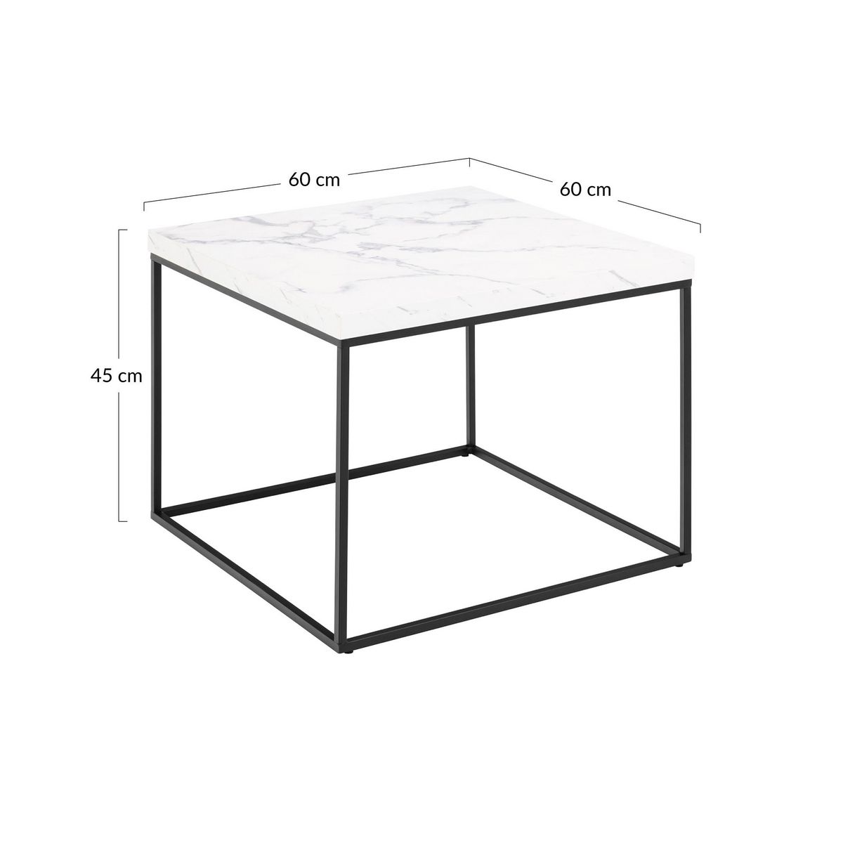 LISA DESIGN Alamosa - table basse - effet marbre blanc - 60 cm