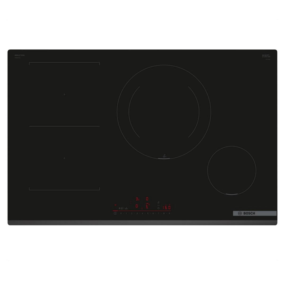 BOSCH Table de cuisson induction 80cm 4 feux 7400w noir - PVS831HC1E