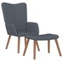 Voir la diapositive 2 : VIDAXL Chaise de relaxation avec repose-pied Gris fonce Velours