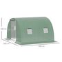 Voir la diapositive 3 : OUTSUNNY Serre tunnel de jardin 9 m² - 3 x 3 x 2 m - 4 fenêtres, porte zippée enroulable - acier galvanisé PE haute densité vert