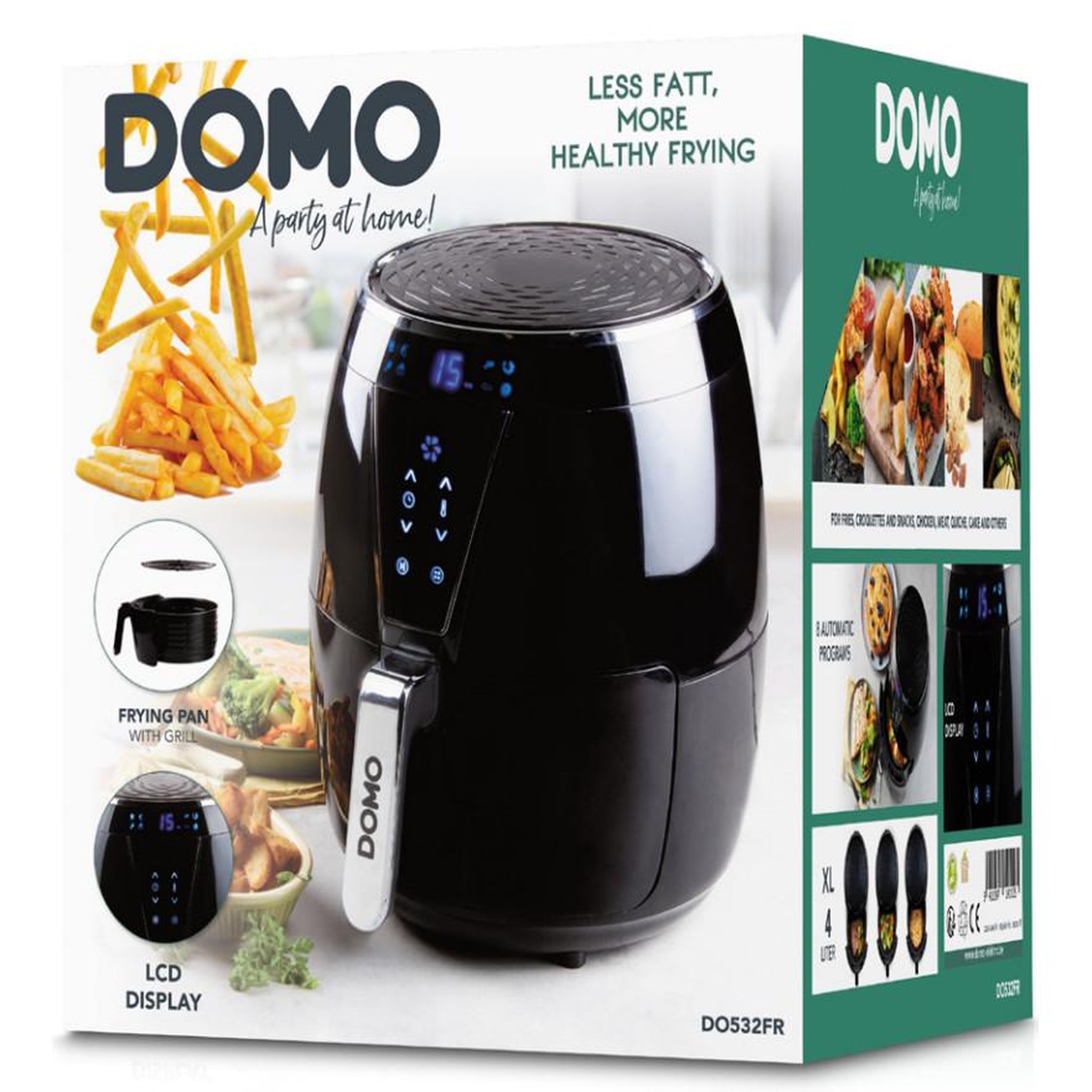 Voir la diapositive 2 : Domo Friteuse sans huile 4l 1500w noir - do532fr