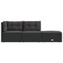 Voir la diapositive 4 : VIDAXL Salon de jardin 3 pcs avec coussins Noir Resine tressee