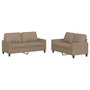 Voir la diapositive 2 : VIDAXL Ensemble de canapes 2 pcs avec coussins Cappuccino Similicuir