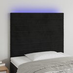 VIDAXL Tete de lit a LED Noir 80x5x118/128 cm Velours