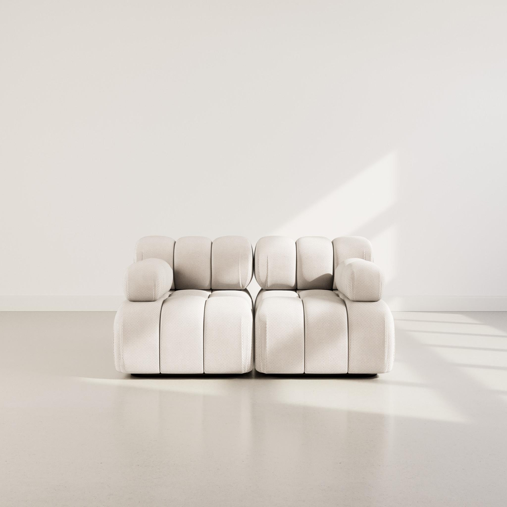 Voir la diapositive 2 : LISA DESIGN Ruby - canapé droit modulable 2 places en velours texturé