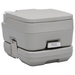 VIDAXL Toilette portable de camping Gris 10+10 L
