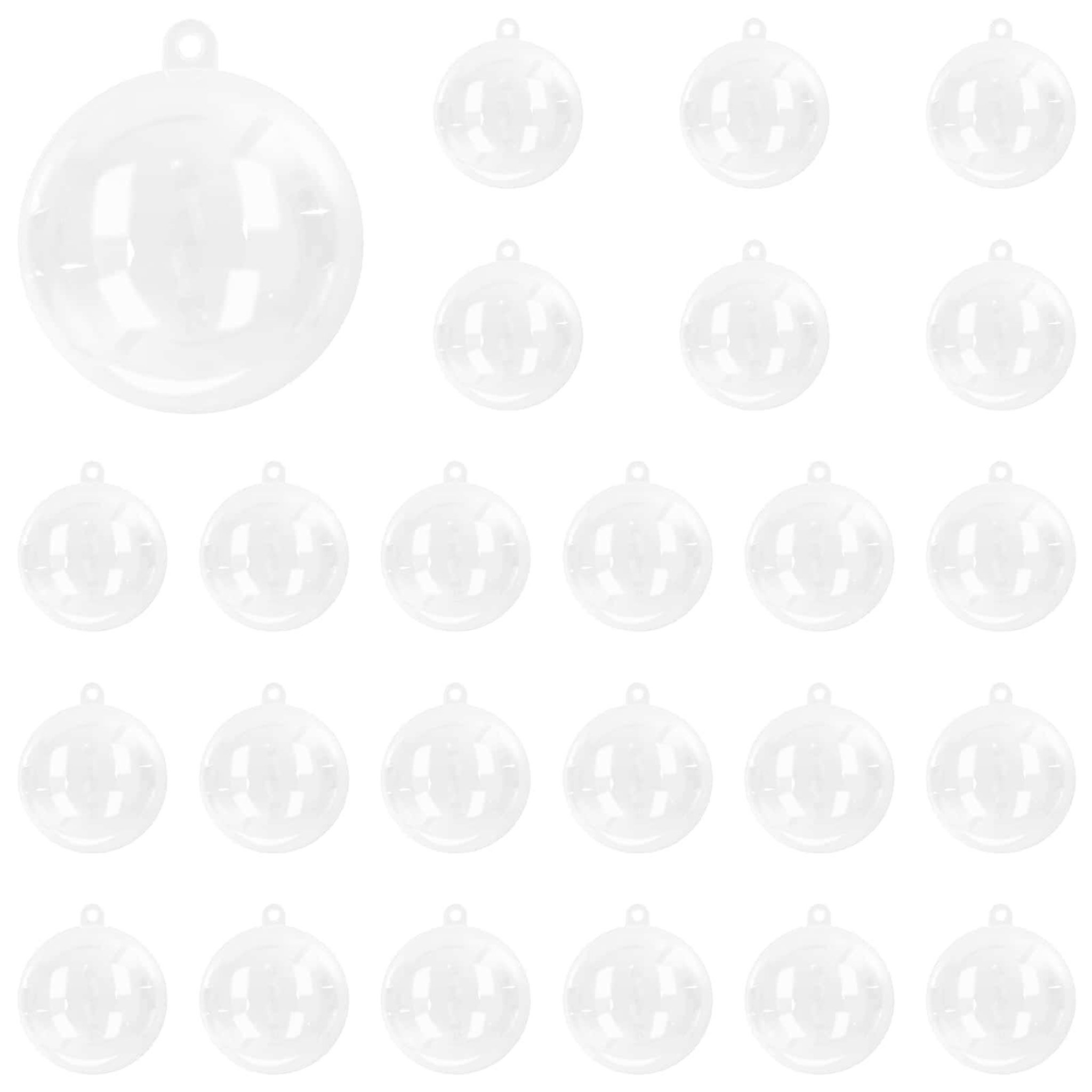VIDAXL Ensemble de boules de Noël 25 pc Transparent Diam. 8 cm