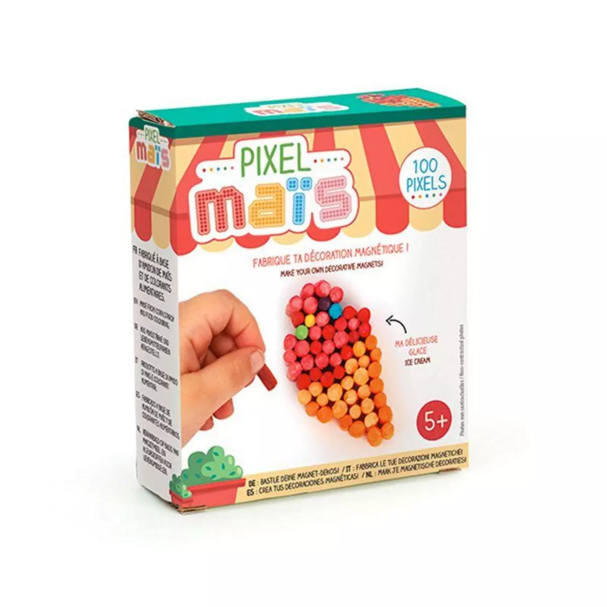 Graine créative Magnet junk food en pixel maïs - Glace