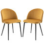 Voir la diapositive 1 : HOMCOM Chaises de visiteur design scandinave - lot de 2 chaises - pieds effilés métal noir - assise dossier ergonomique velours moutarde