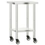 Voir la diapositive 2 : VIDAXL Table de travail de cuisine avec roues 55x55x85 cm inox
