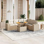 Voir la diapositive 1 : VIDAXL Salon de jardin avec coussins 7 pcs beige resine tressee