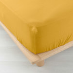 Paris Prix Drap Housse en Gaze de Coton  Angelia  140x190cm Jaune