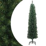 VIDAXL Sapin de Noël artificiel mince avec support vert 180 cm PVC