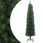 VIDAXL Sapin de Noël artificiel mince avec support vert 180 cm PVC