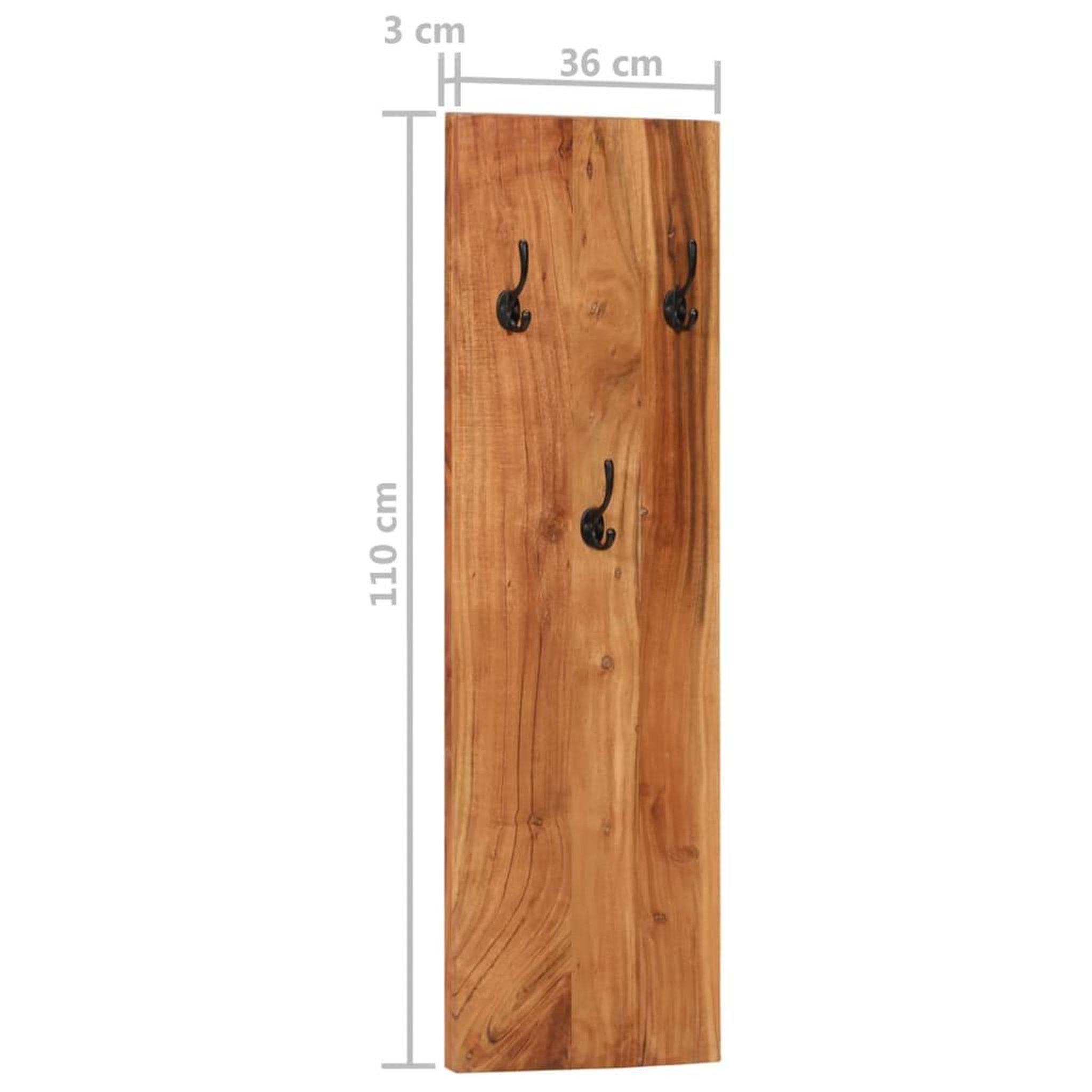 Voir la diapositive 6 : VIDAXL Porte-manteaux muraux 2 pcs 36x3x110 cm Bois d'acacia massif
