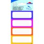  16 étiquettes adhésives scolaires - Rectangles bloc couleurs chaudes