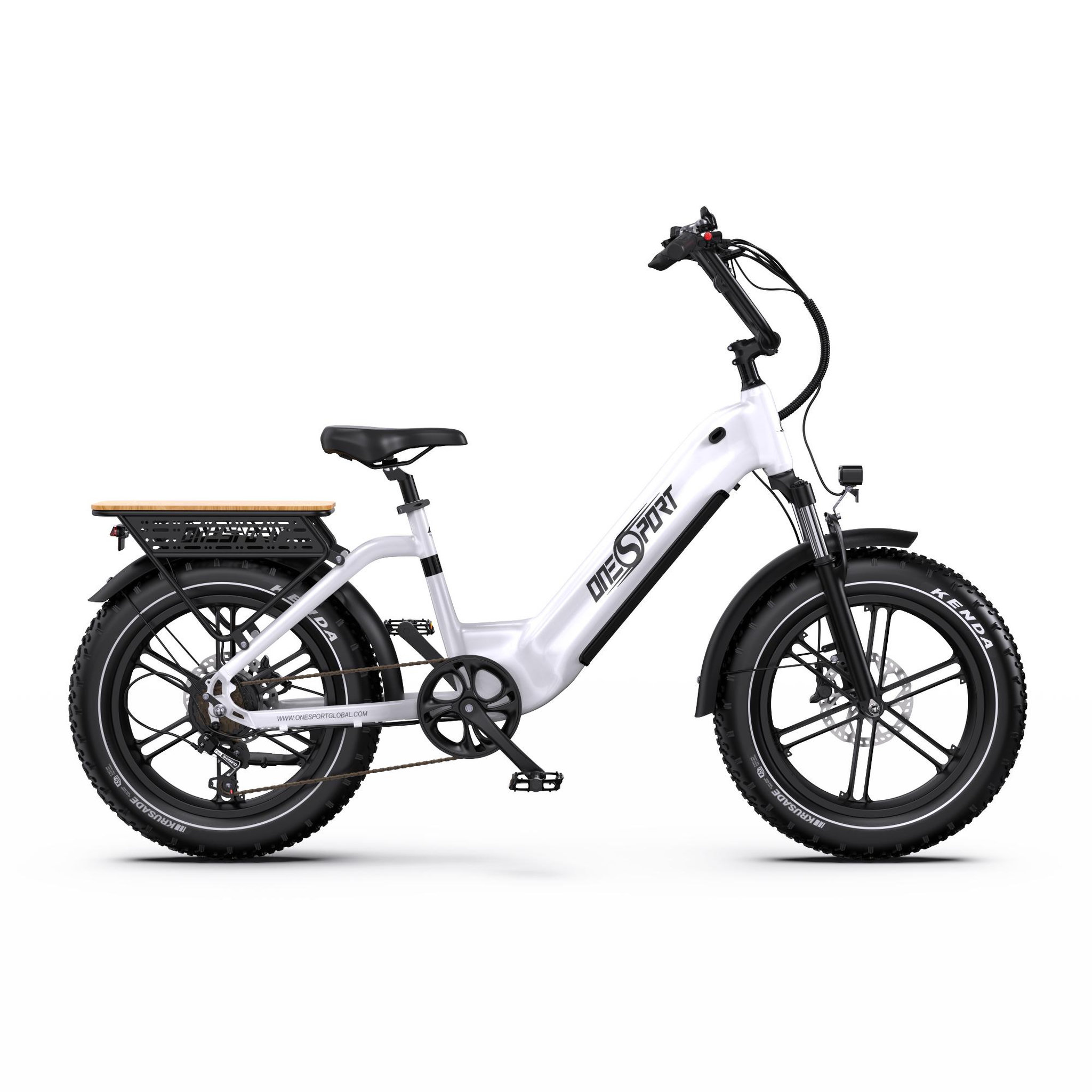 ONESPORT Vélo électrique Onesport OT08 à gros pneus. Coloris disponibles : Blanc, Gris