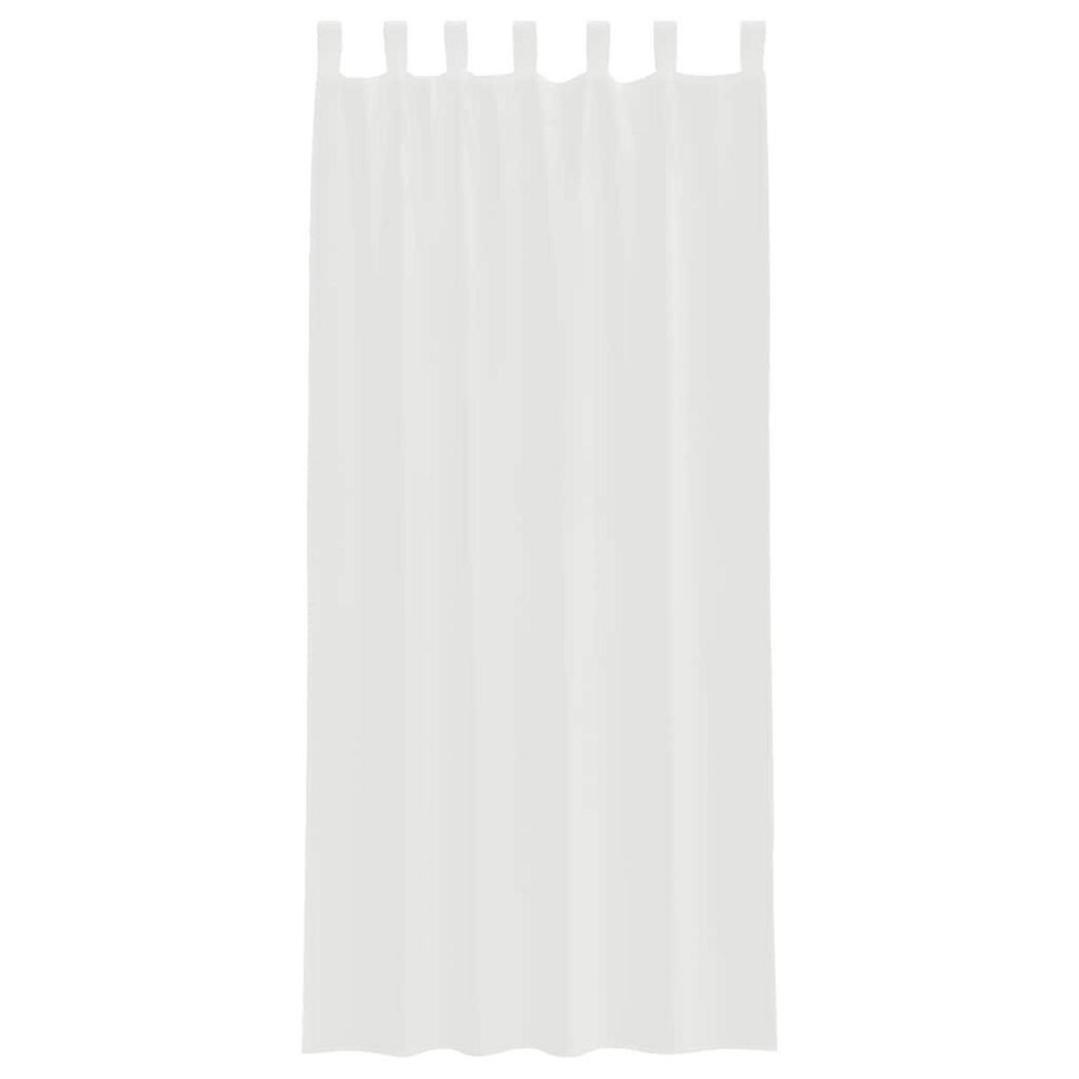 VIDAXL Rideaux en voile avec passe-tringles 2 pcs blanc