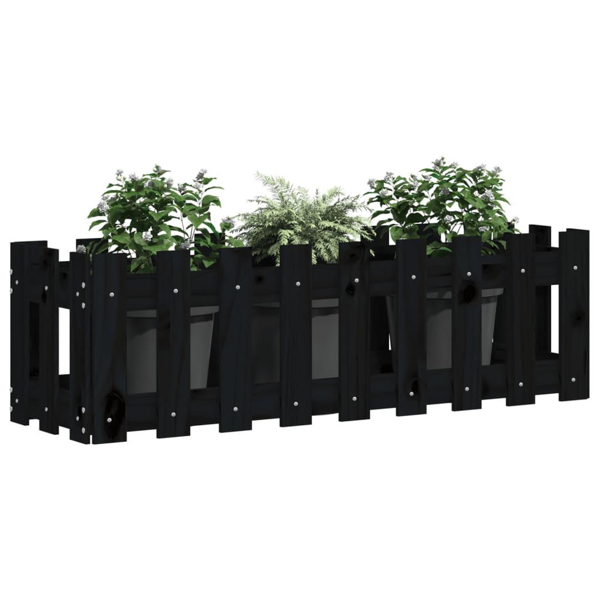 Voir la diapositive 3 : VIDAXL Lit sureleve de jardin design de cloture 100x30x30cm pin massif
