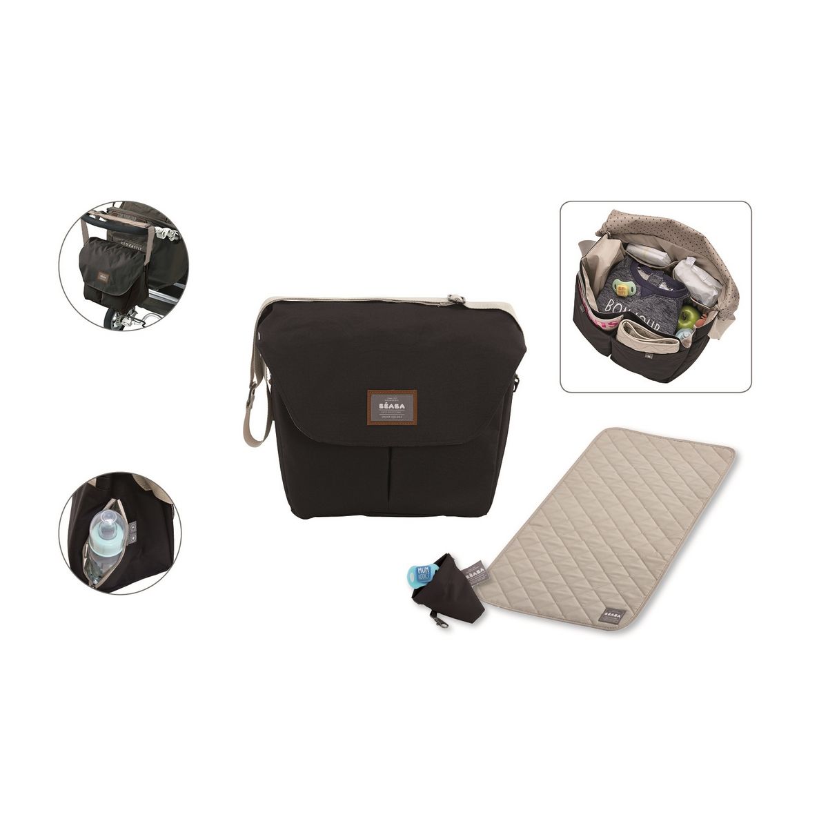 BEABA Sac à langer multi-rangements SYDNEY II - Noir 