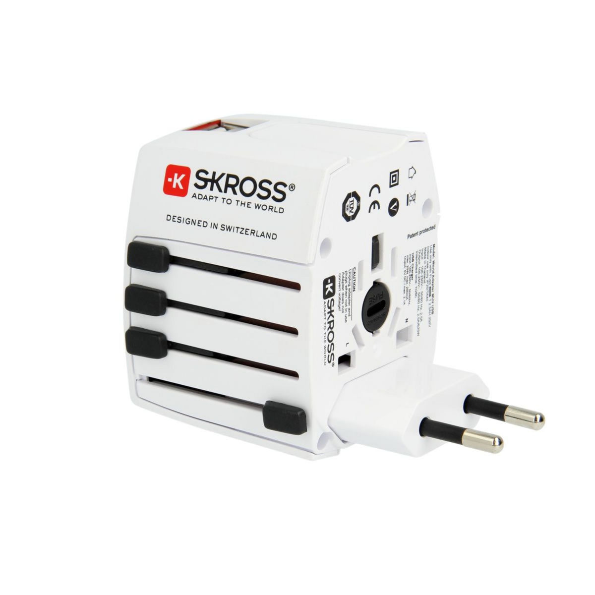 Skross Adaptateur de voyage universel + 2 USB-A