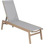 Habitat et Jardin Bain de soleil en aluminium imitation bois   Elysia  - Gris clair