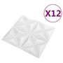 Voir la diapositive 3 : VIDAXL Panneaux muraux 3D 12 pcs 50x50 cm blanc origami 3 m^2
