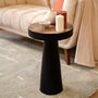 Voir la diapositive 2 : Rendez vous déco Table d'appoint ronde noire en bois de suar D35 cm-Janah