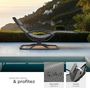 Voir la diapositive 4 : tectake Chaise longue de jardin ergonomique avec mouvement de balancement confortable gris