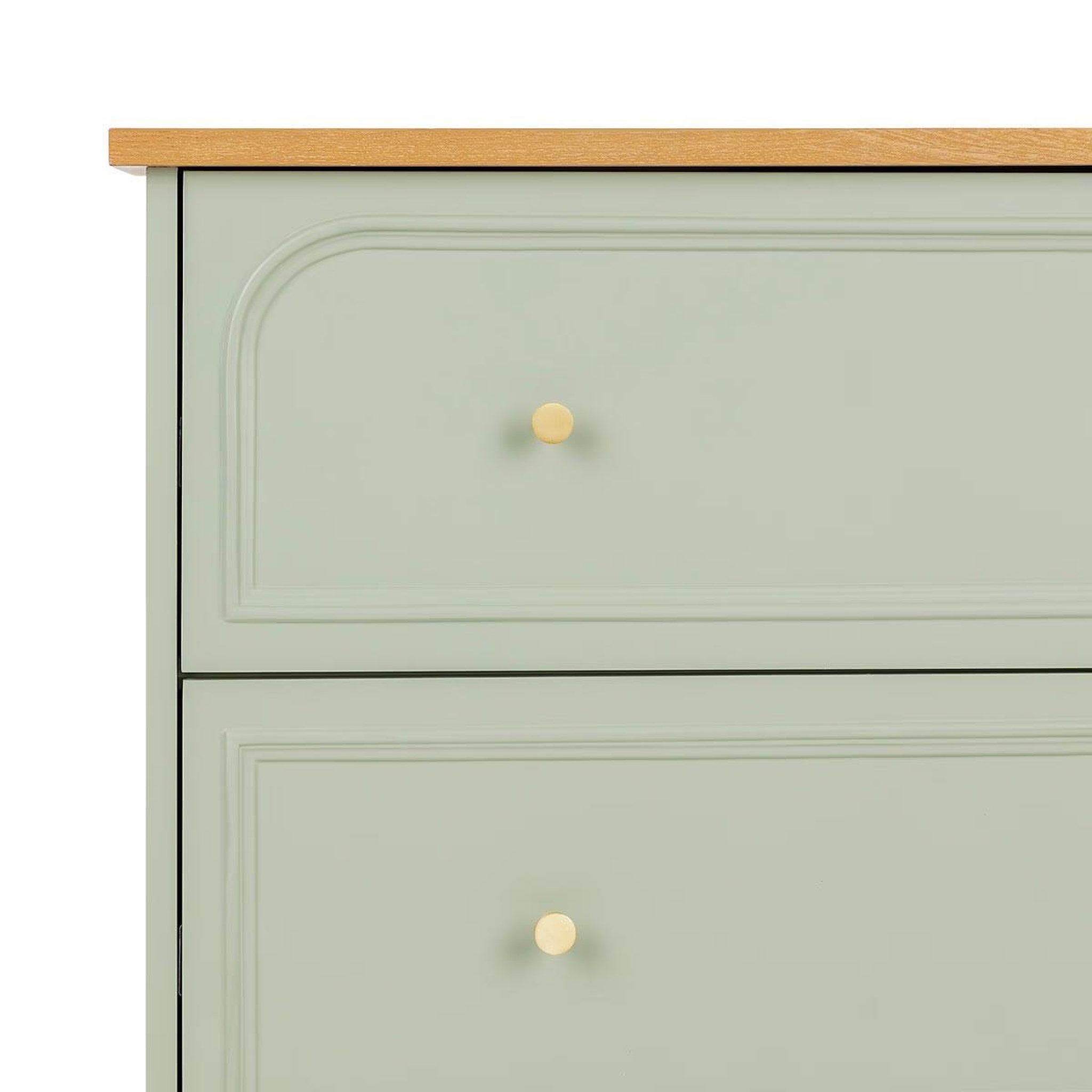 Voir la diapositive 3 : ATMOSPHERA Commode 3 tiroirs  mohéa  81cm vert céladon